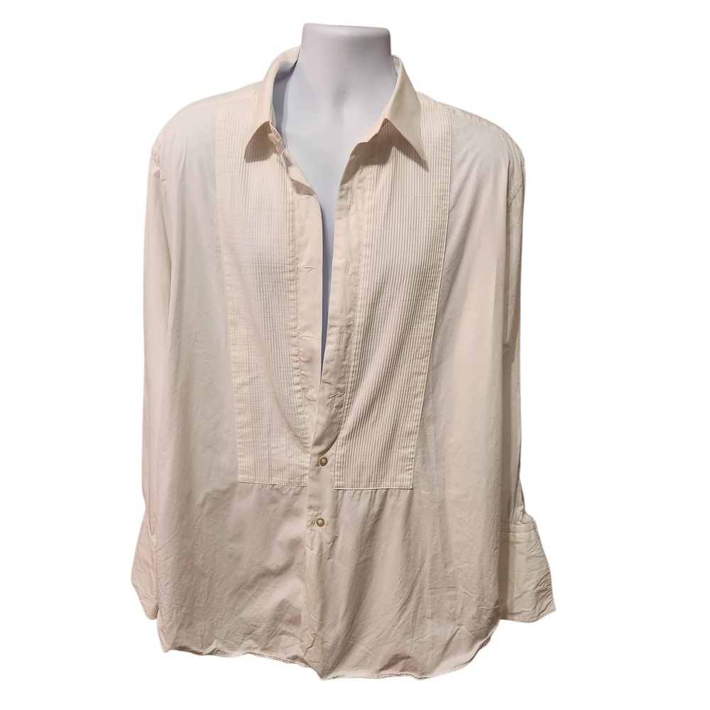 Brooks Brothers Golden Fleece 17-33 Men's‎ Tuxedo Shirt Pleated French Cuff